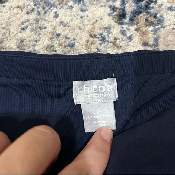 Chico’s Zenergy Navy Blue Color-block Leggings Size 12/14 - Picture 6 of 9